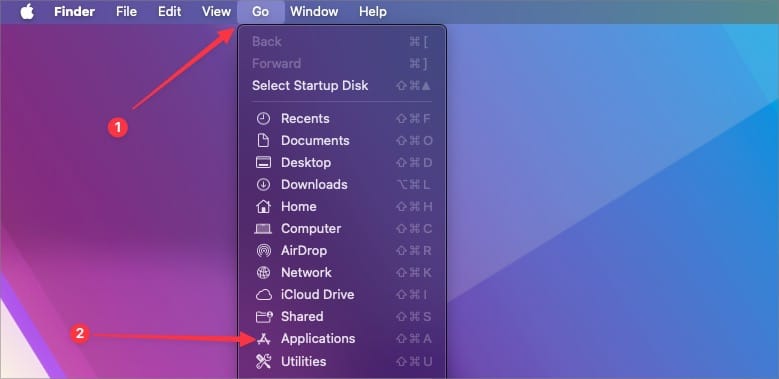 launching applications folder on Mac