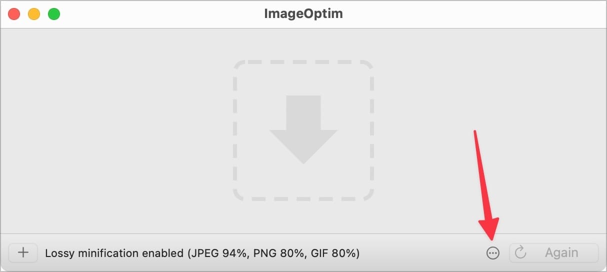 ImageOptim screenshot showing three-dot menu
