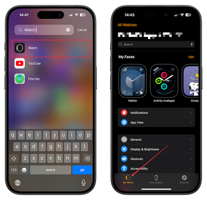 Apple Watch app screenshot