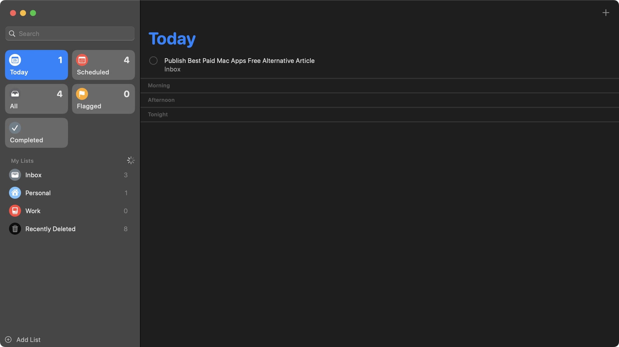 Apple Reminders Screenshot