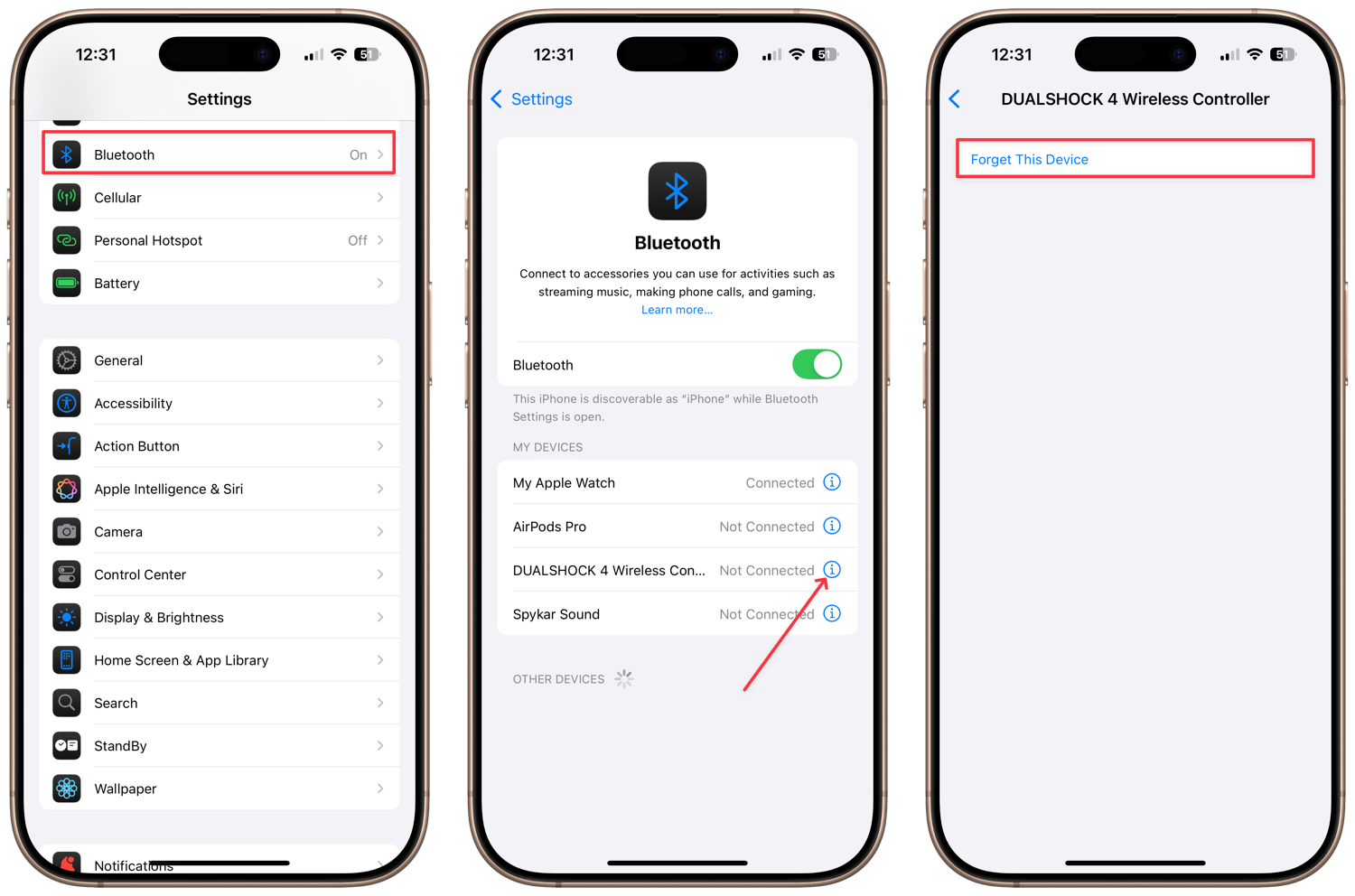 Disconnecting GameSir G8 Plus from iPhone