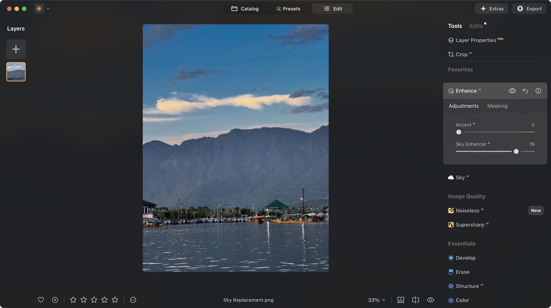 Image after using sky enhancer feature