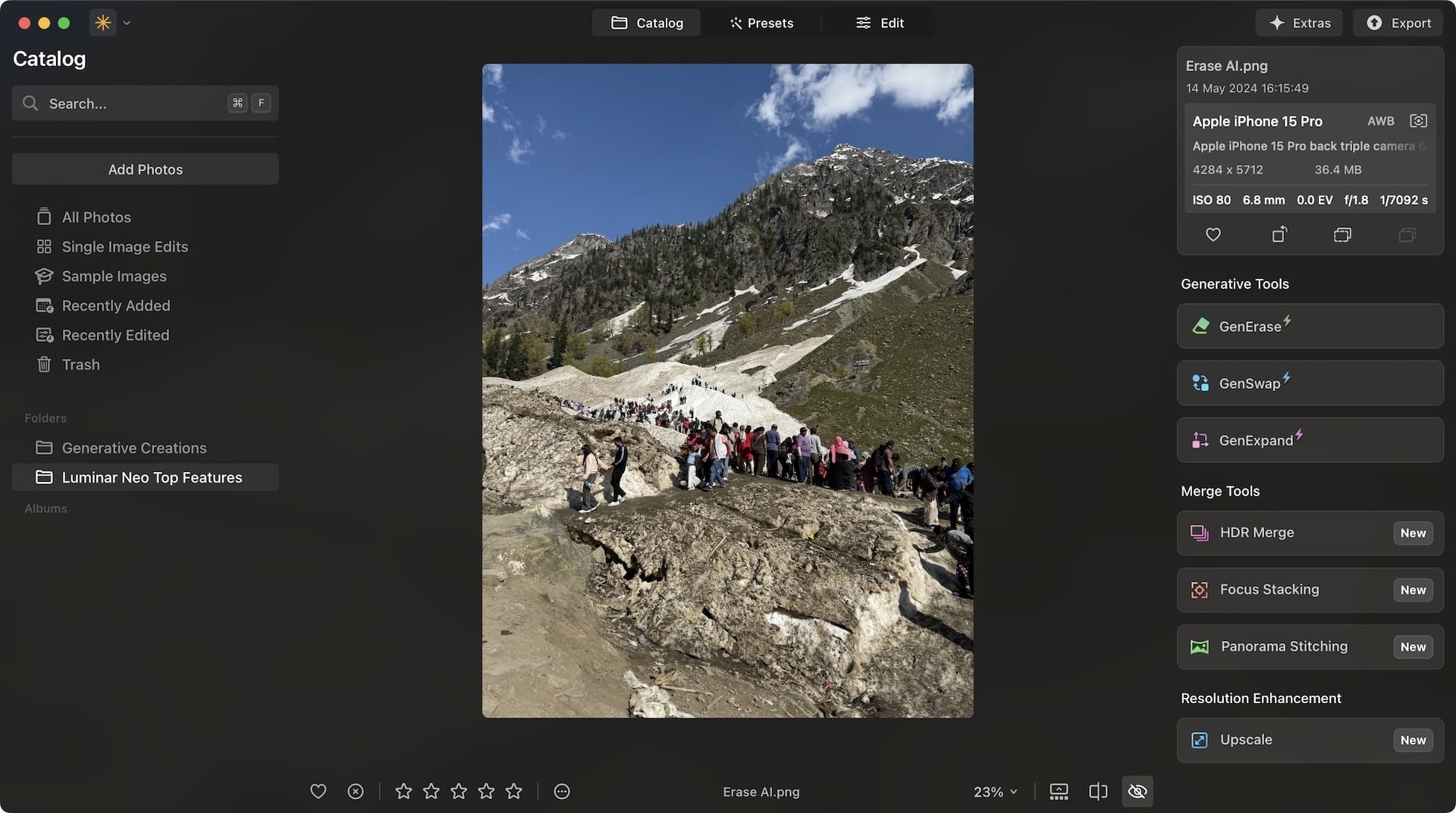 Image after using Luminar Neo Erase AI