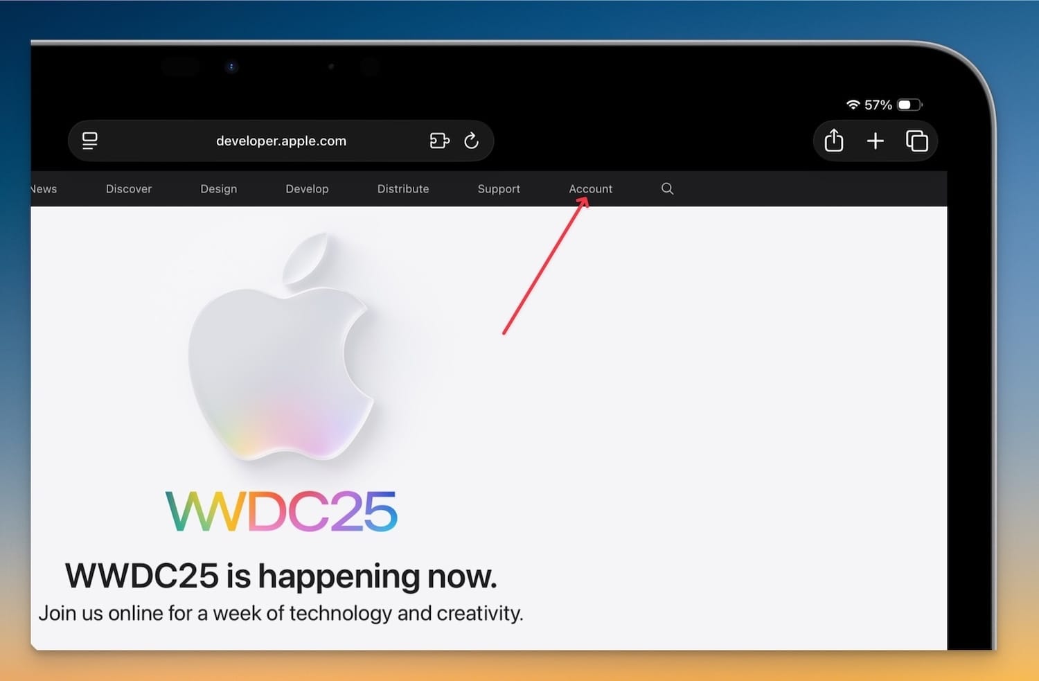 Logging into apple developer account