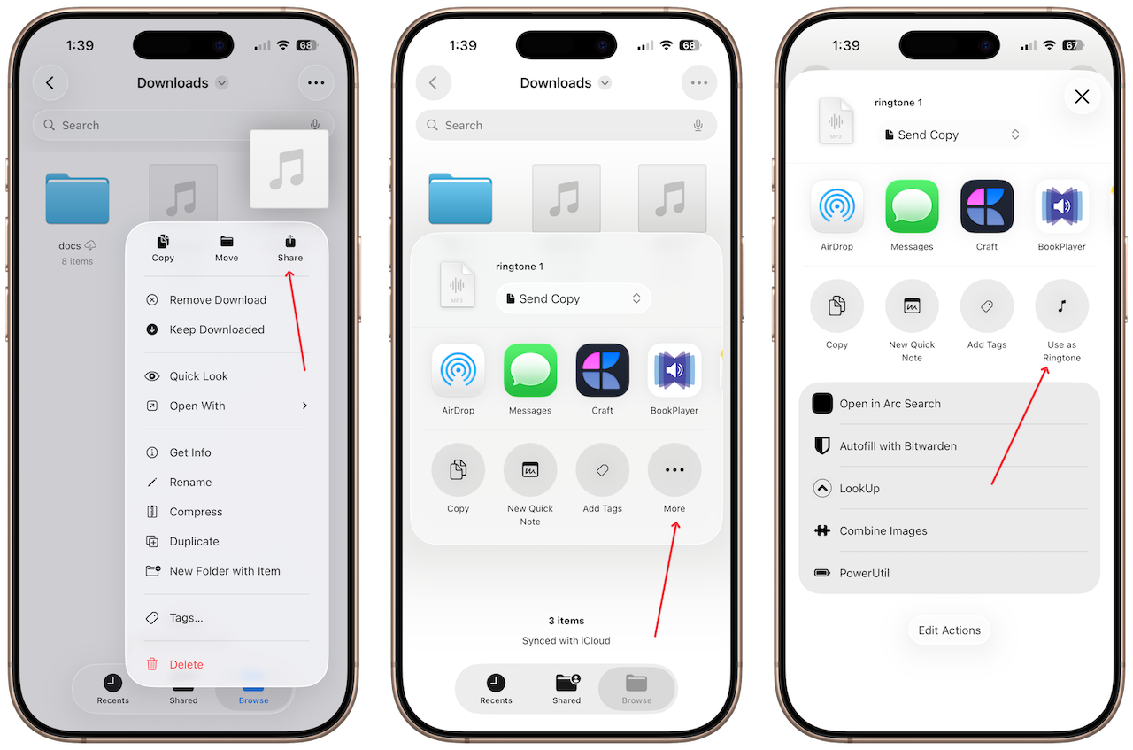 Setting ringtone on iPhone