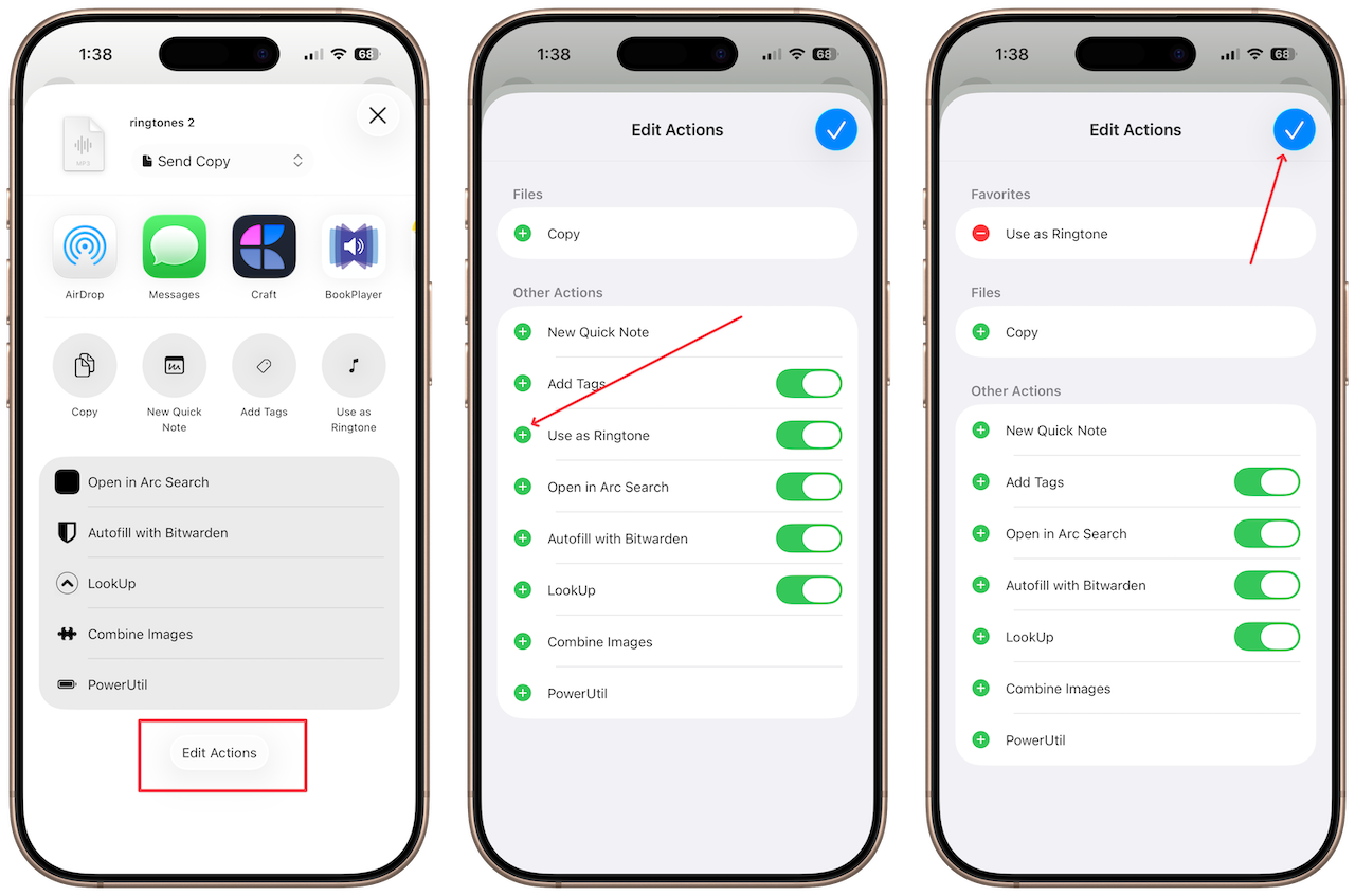 Edit Actions button