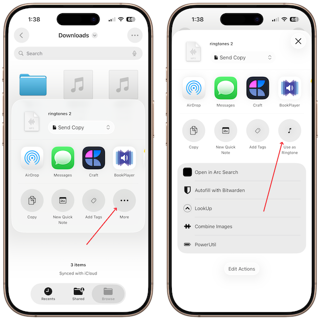 Use as Ringtone feature
