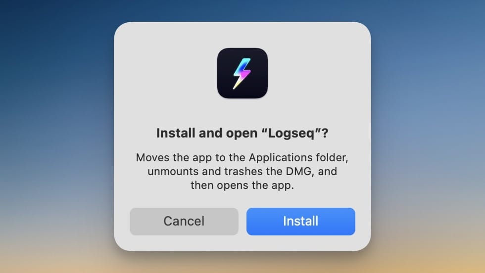 Supercharge Install dialog