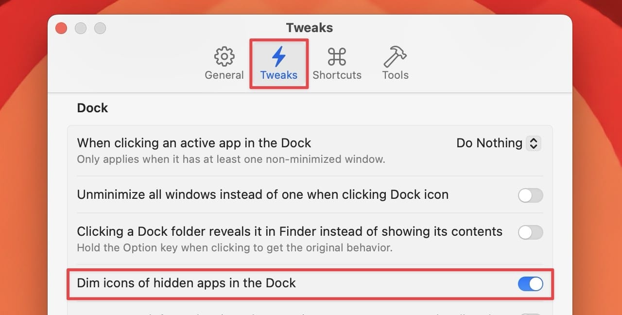 Supercharge tweak to mark hidden apps