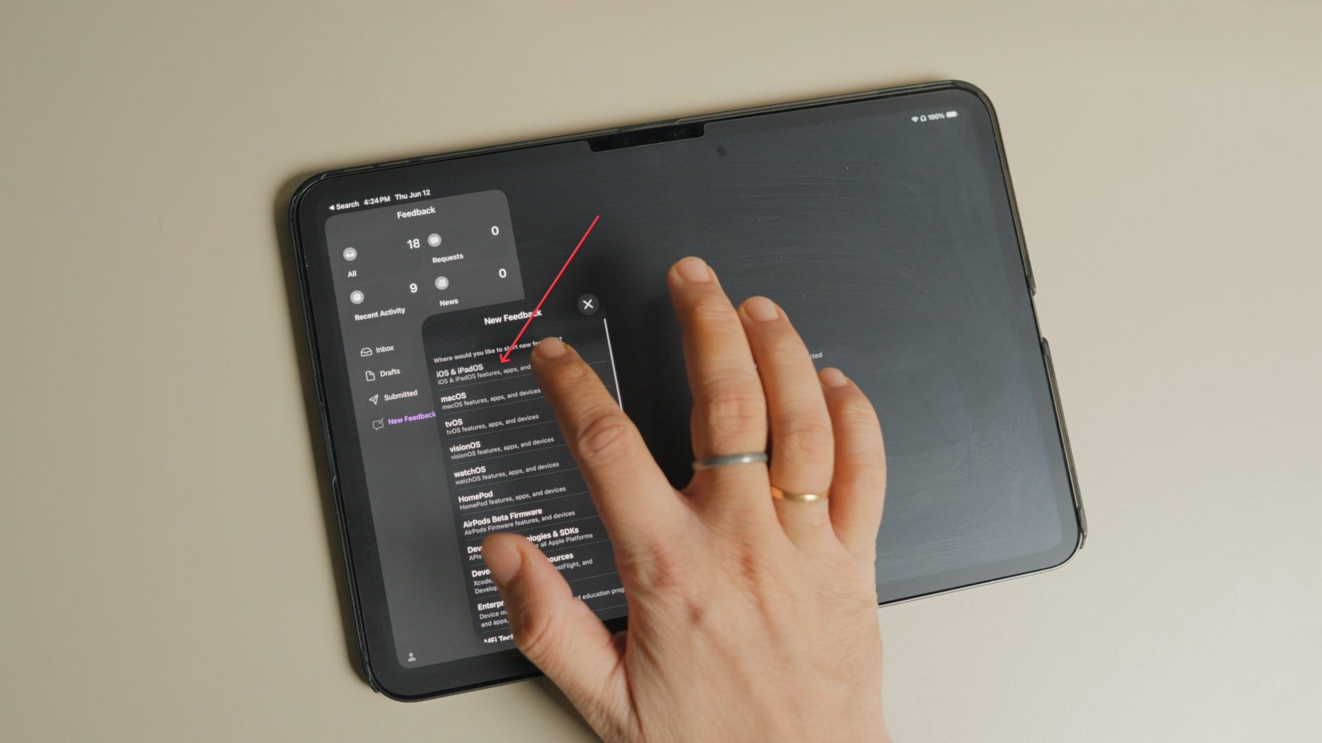 iOS and iPadOS options