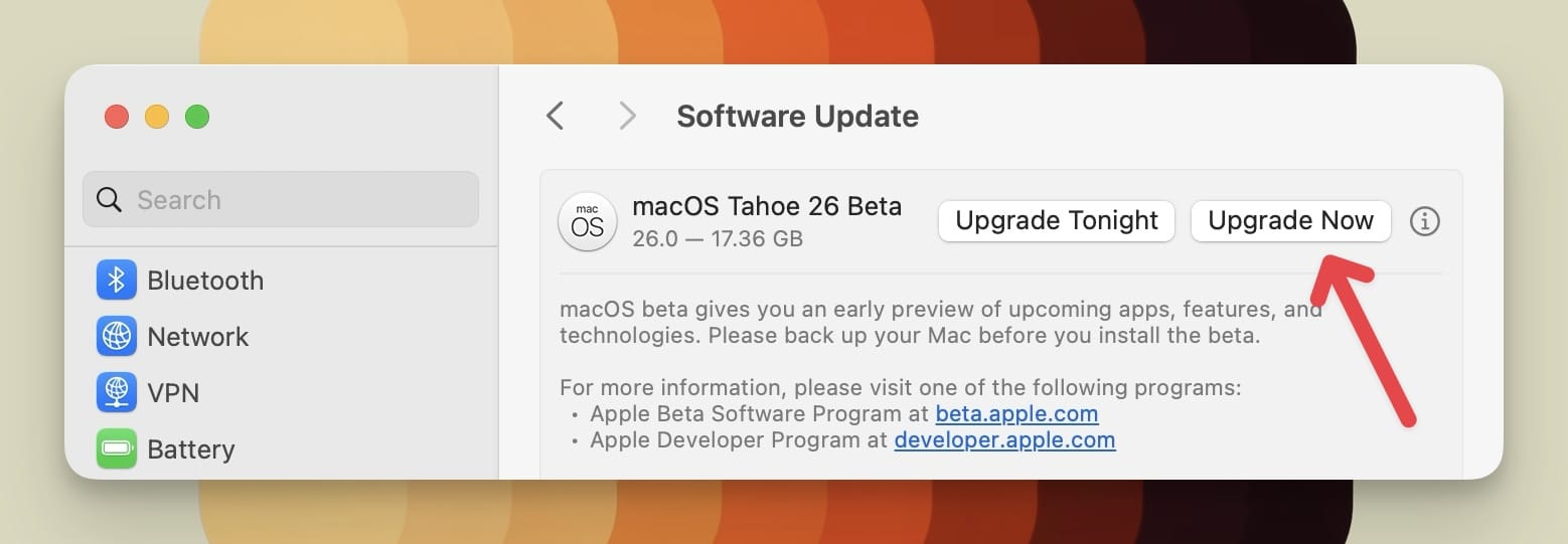 Upgrade now button