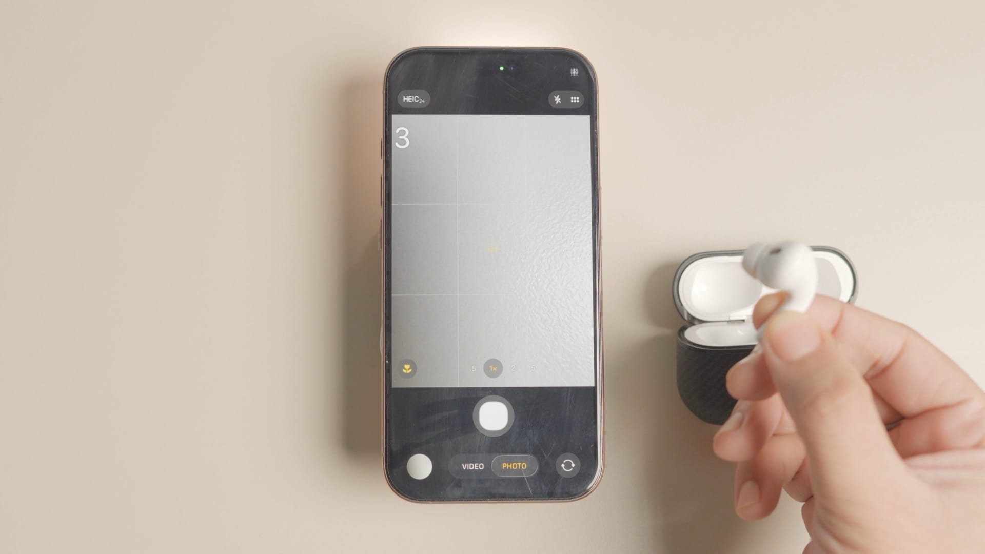 photo showing AirPods Pro Remote Camera function in action