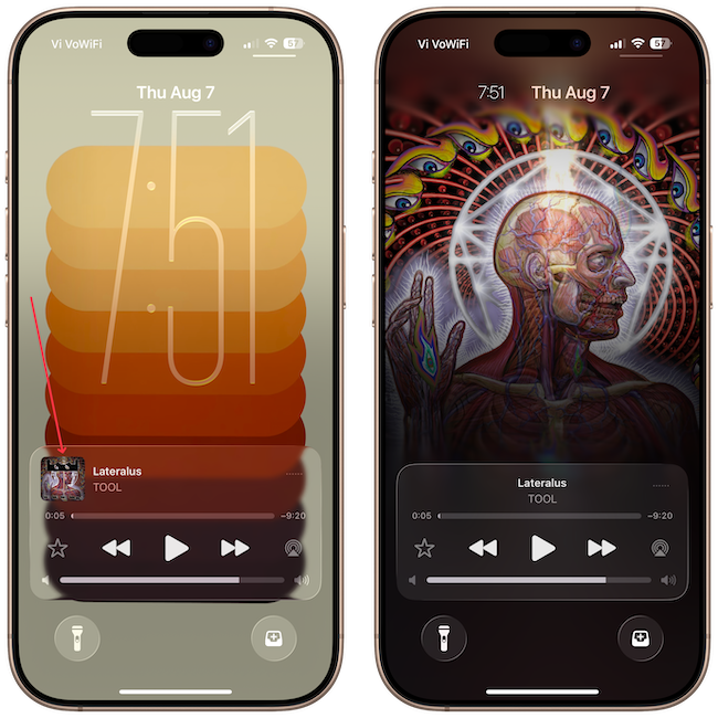 screenshot showing Animated Lock Screen artwork