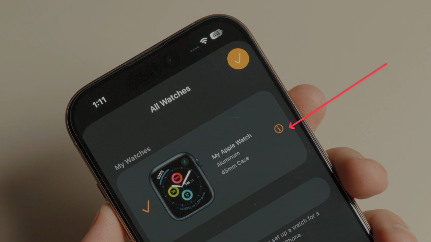 tap the i button