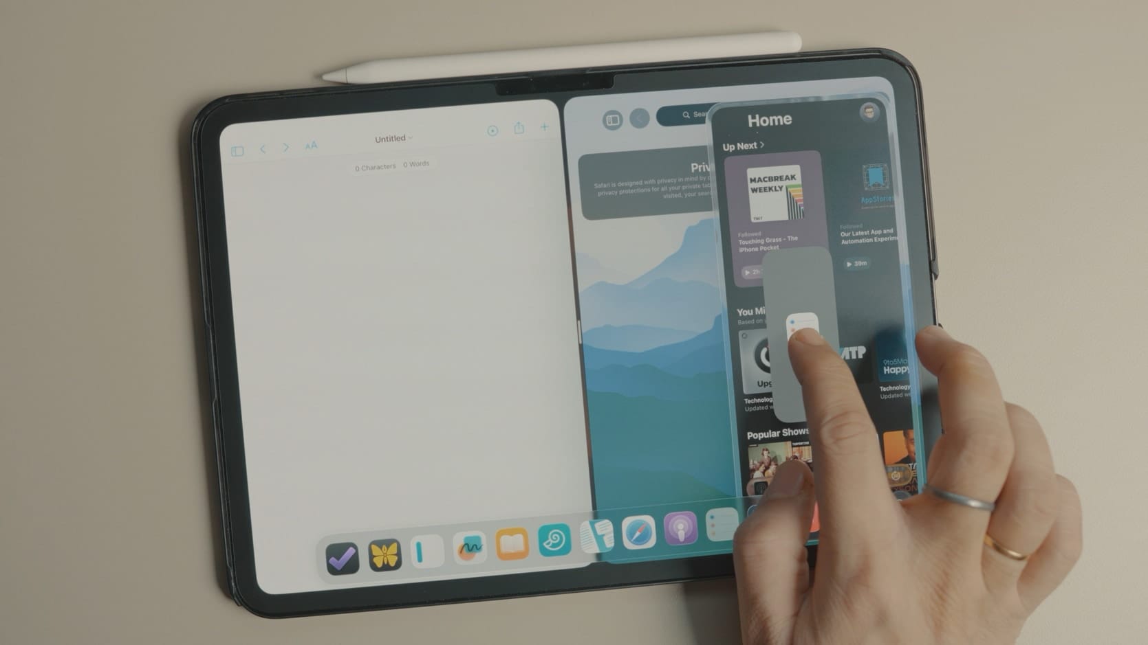 app open in slide over
