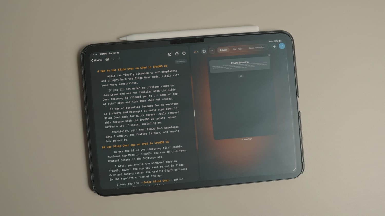 apps open in split view on ipad