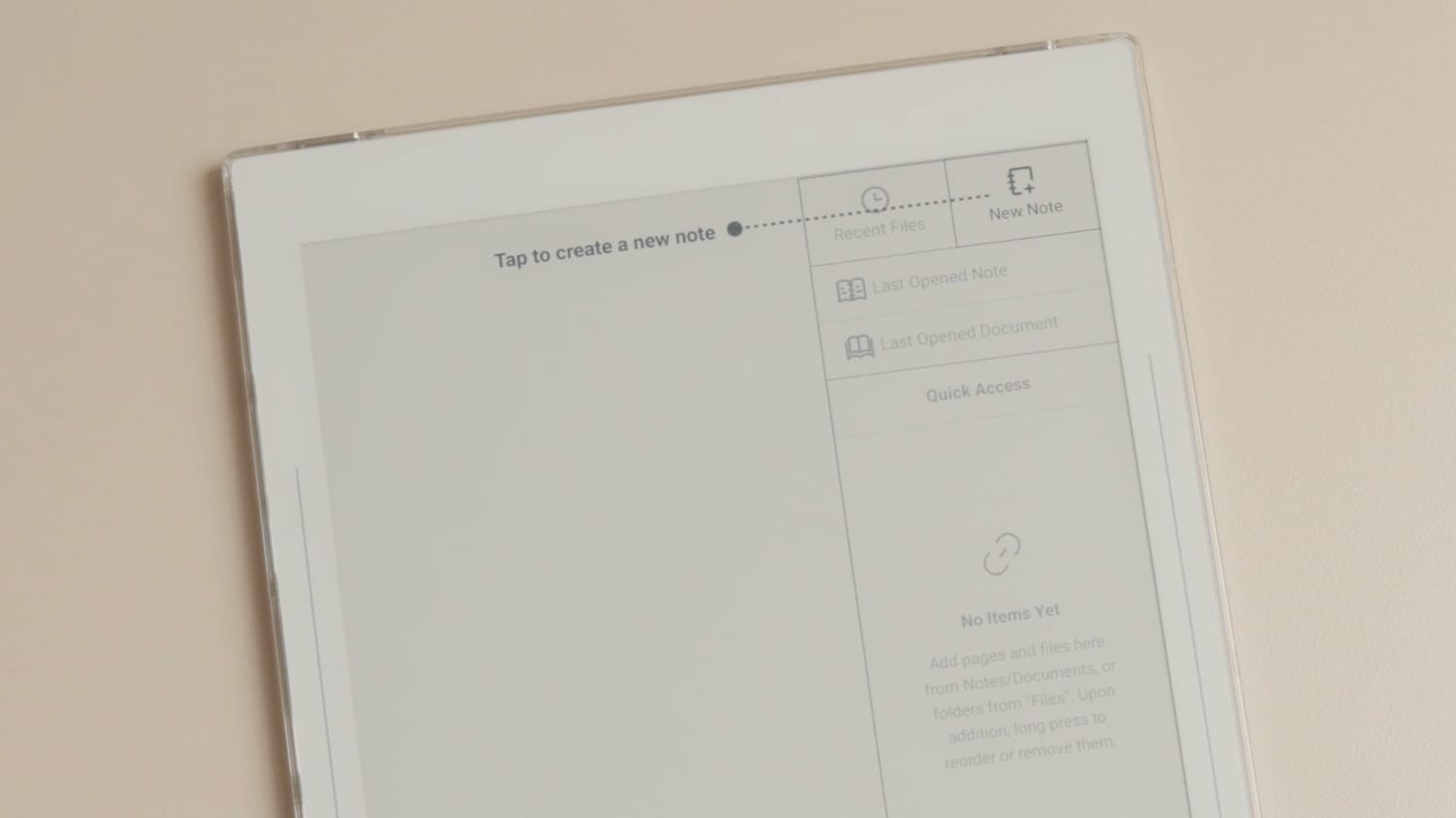 Supernote creating a New Note Feature