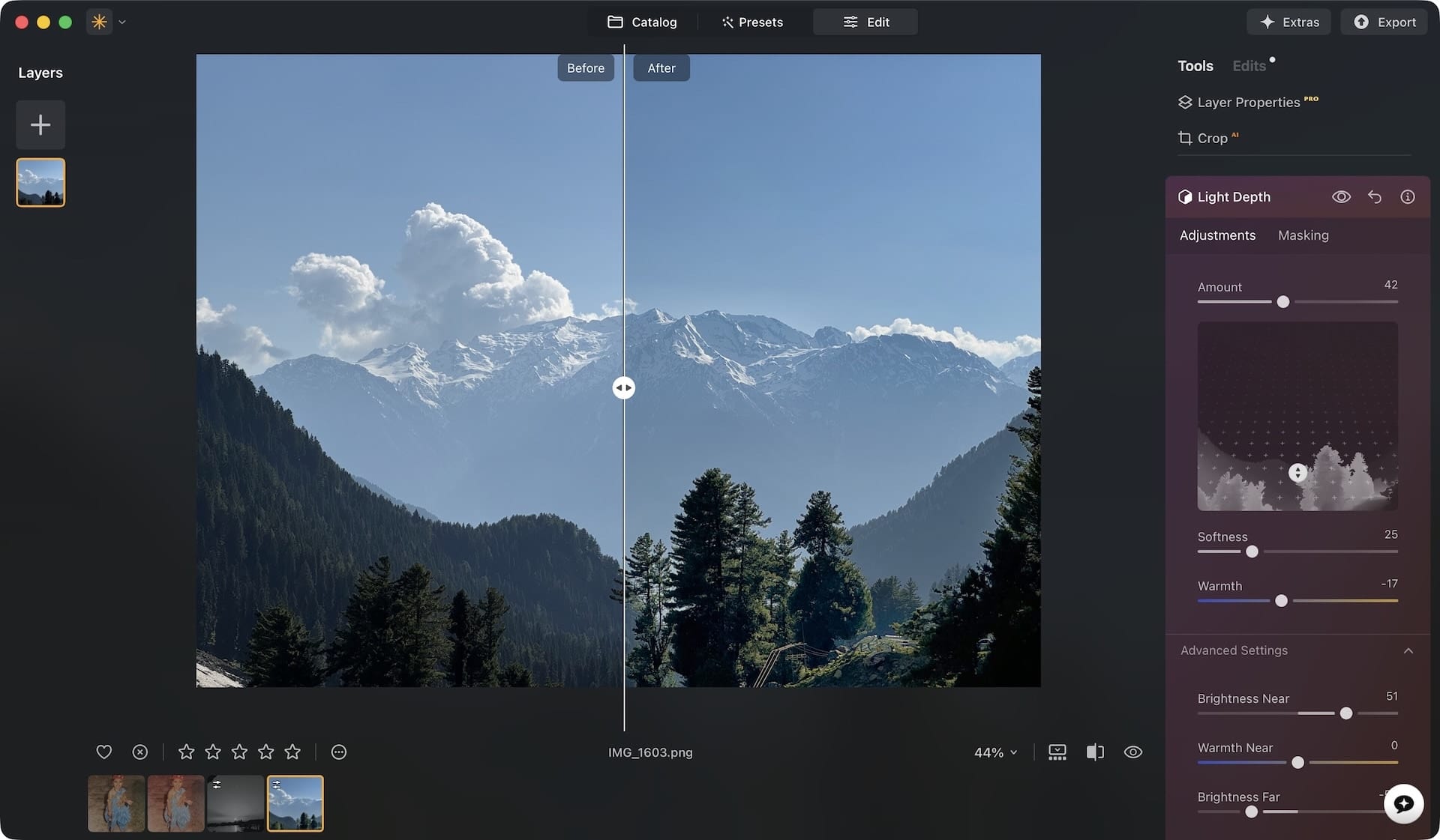 Luminar Neo Light Depth Feature final result