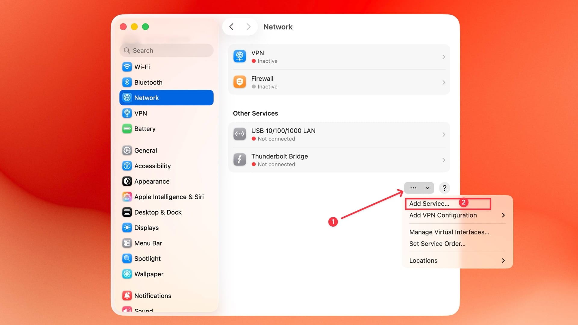 adding a network service