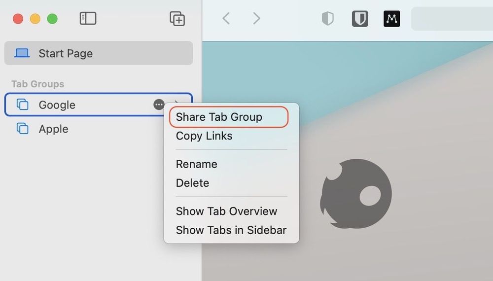 share tab group safari iphone