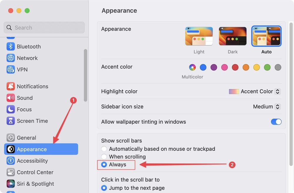 How to Keep the Scroll Bars from Disappearing on Mac