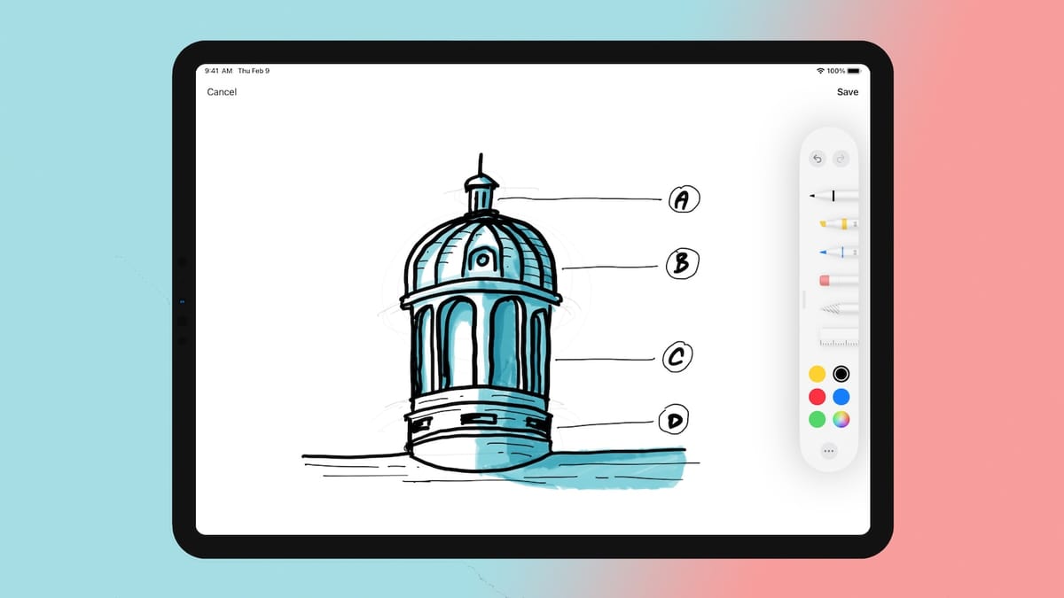 Ulysses on iPad Showing Sketching feature