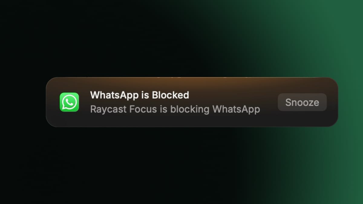 image showing app is blocked by Raycast Focus