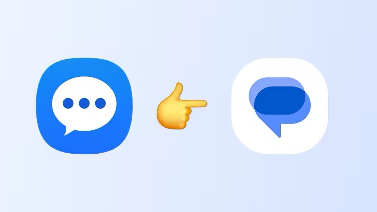 Samsung message icon pointing to google messages