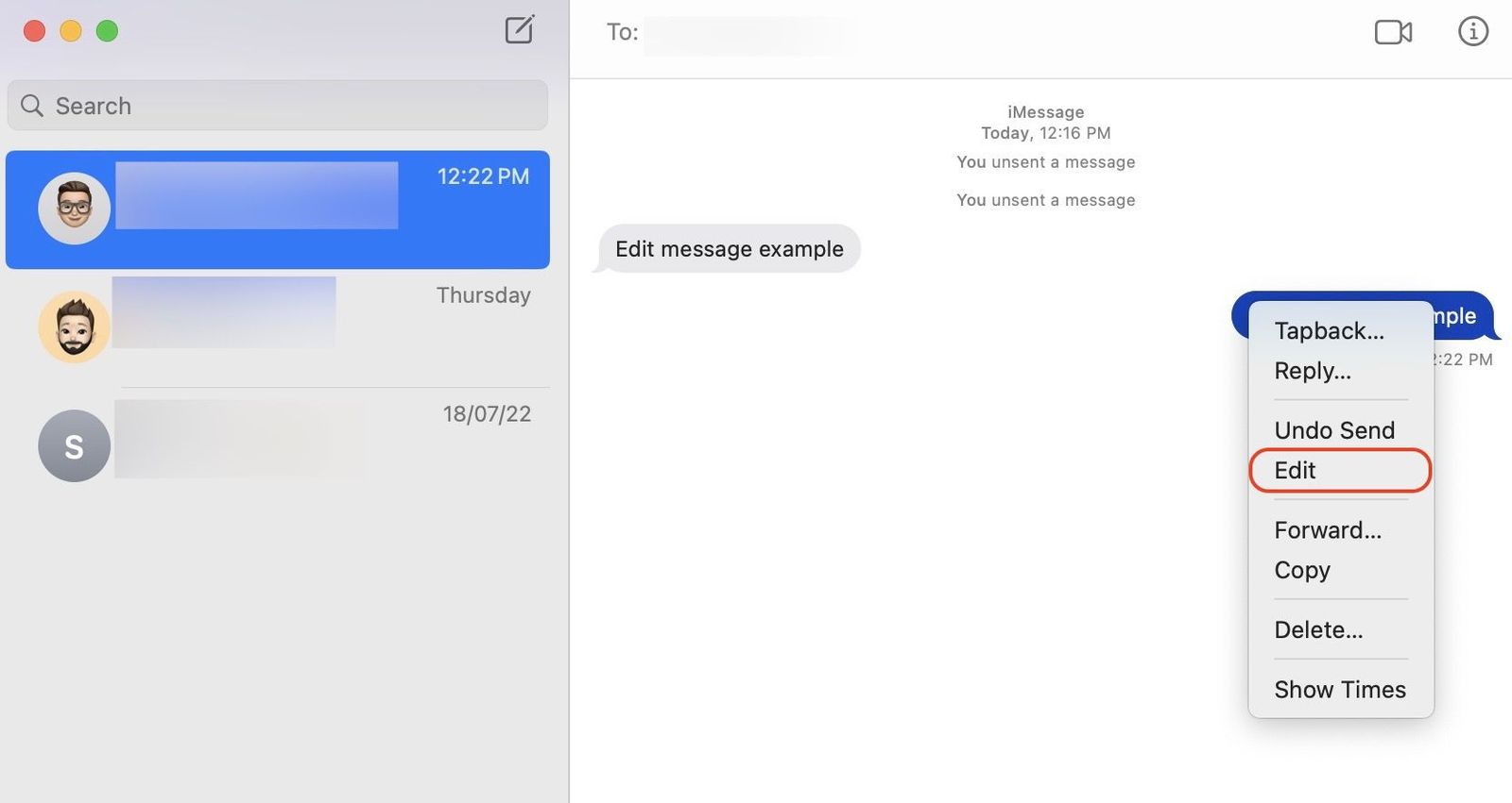 iOS 17のiMessageでメッセージを削除する。