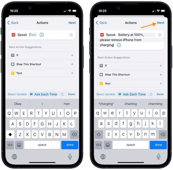 How to Use Shortcut to Announce When iPhone Battery is Full
