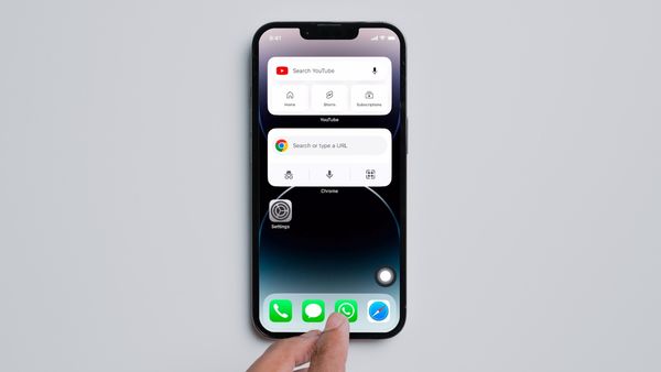 iPhone 13 showing home button on screen