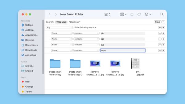Screenshot of a Smart Folder on Mac