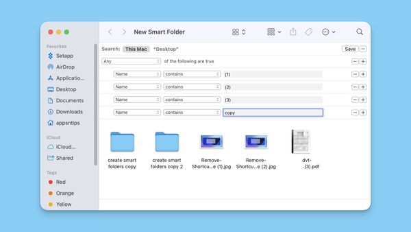 Screenshot of a Smart Folder on Mac
