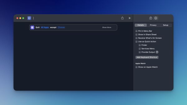 Screenshot showing quit all apps shortcut on Mac