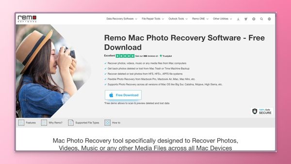 Remo Mac Photo Recovery Software HomePage