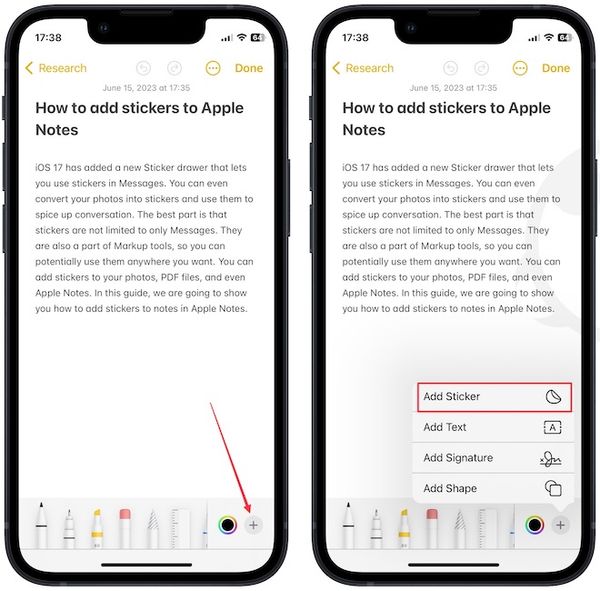 How to Add Stickers to Notes in Apple Notes (iOS 17) appsntips
