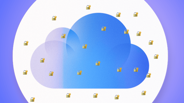 iCloud logo with lock and key emoji on top