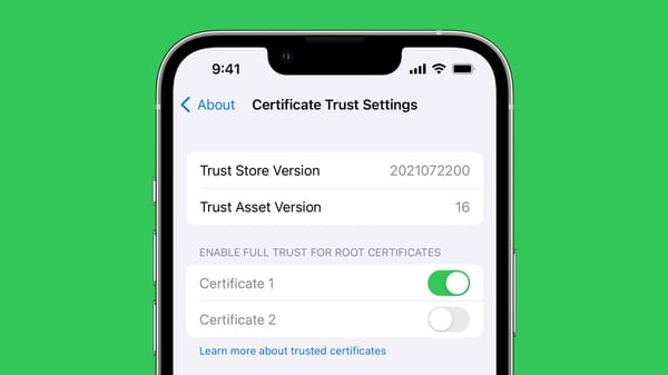 Certificate Trust Settings page screenshot