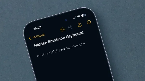 Emoticons typed inside iPhone Notes app