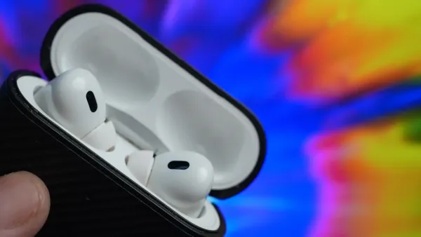 AirPods Pro 2 with a case on 