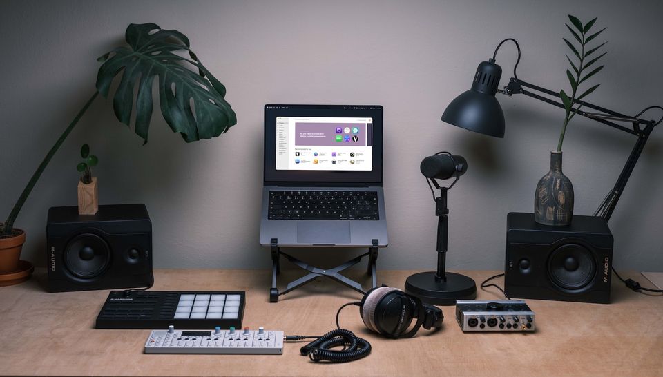 SetApp Review - MacBook Pro 14-inch in a studio showing SetApp