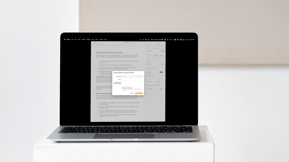 How to Password Protect Pages Document on Mac