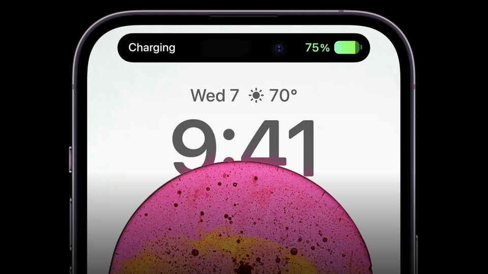 iPhone 14 Pro showing charging animations