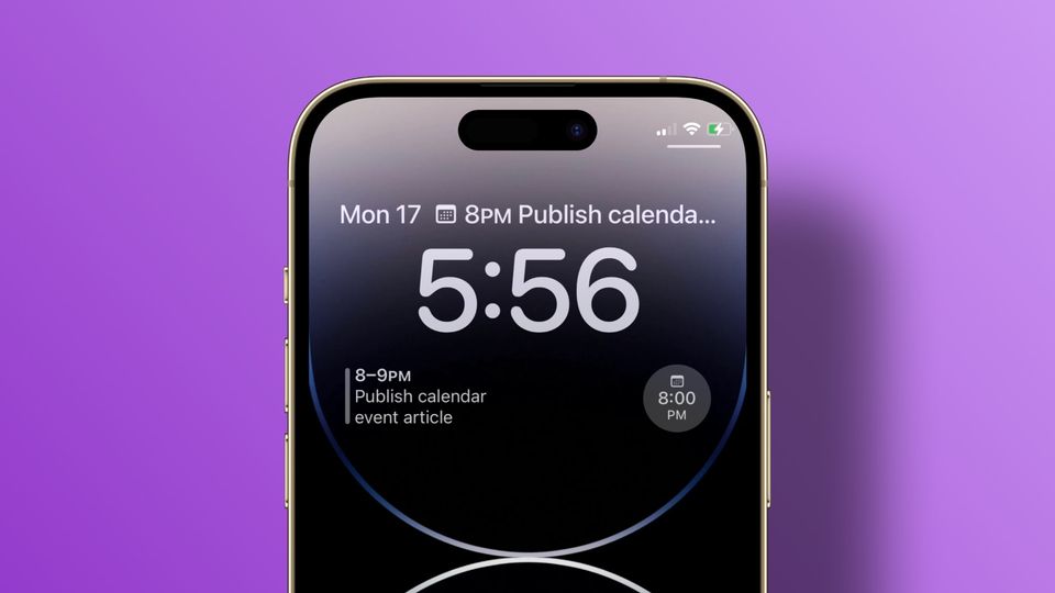 iPhone mock up showing upcoming calendar event on lock screen