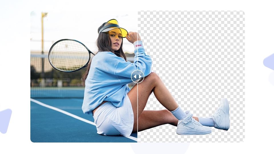 Lady sitting in tennis court