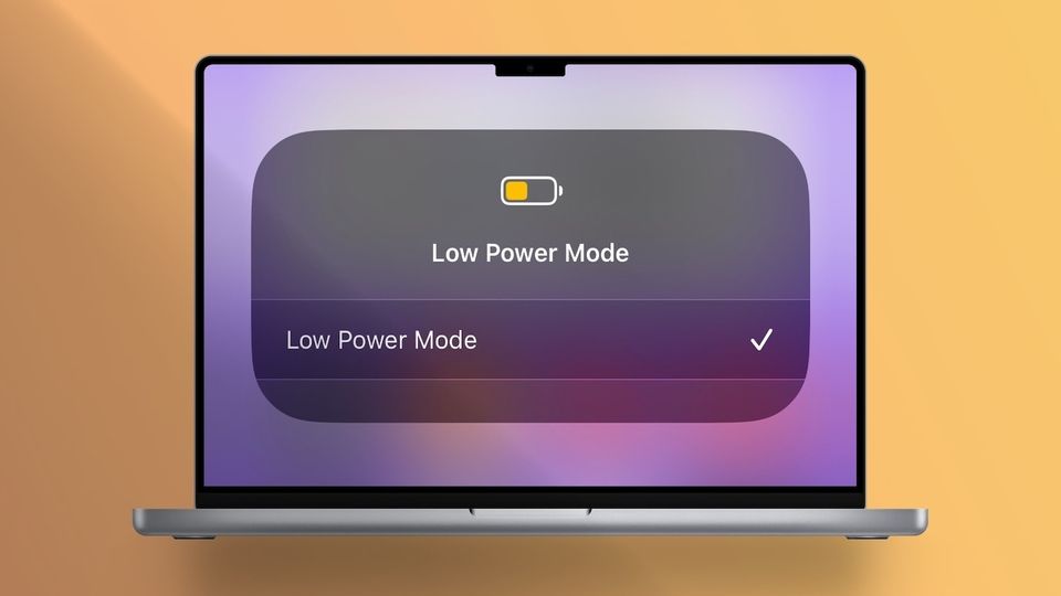 MacBook Pro mockup with low power mode