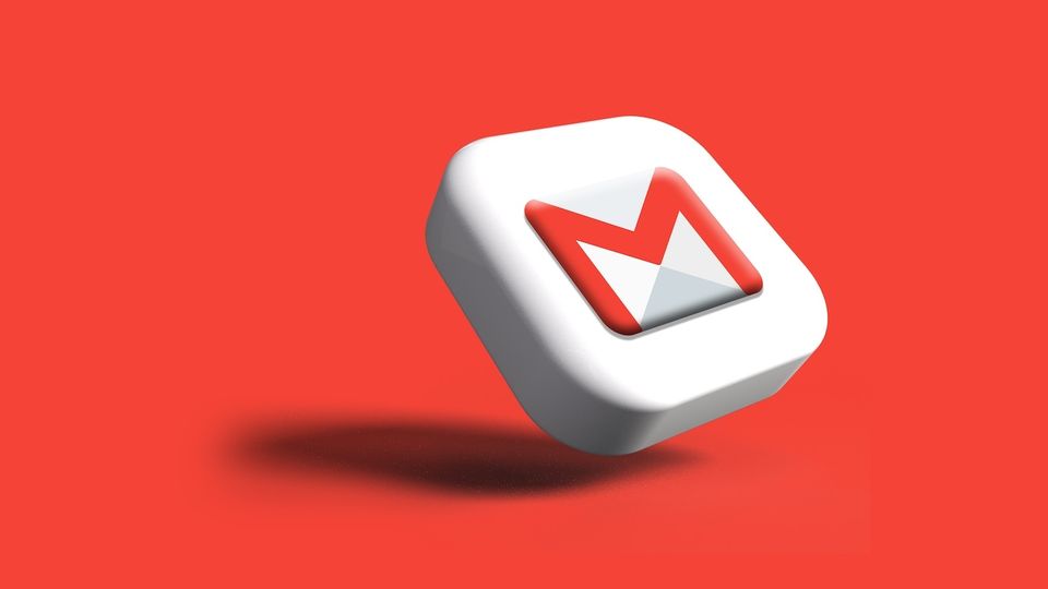 Gmail illustration on red background
