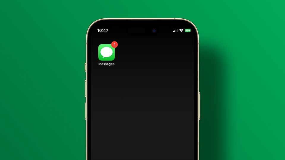 iPhone mockup showing Messages badge notification count