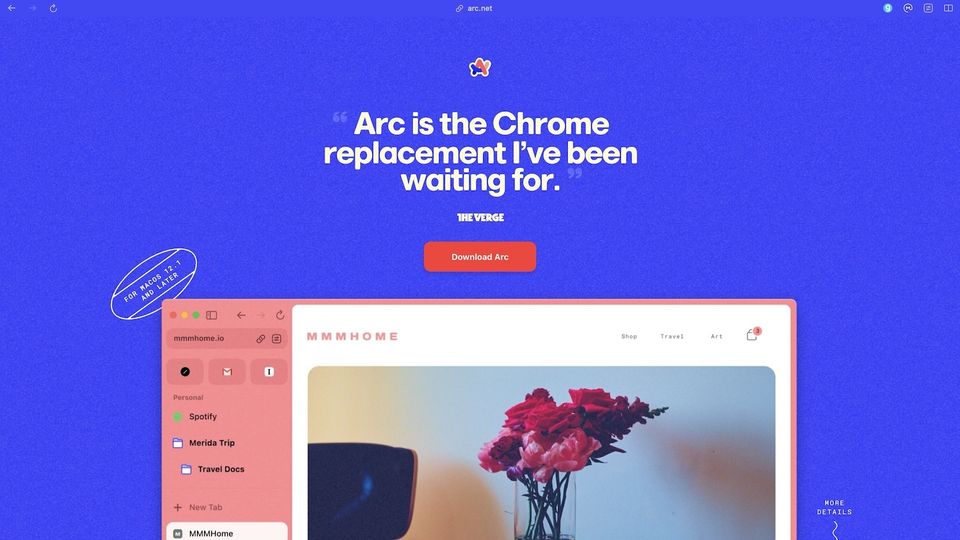 Arc Browser website screenshot