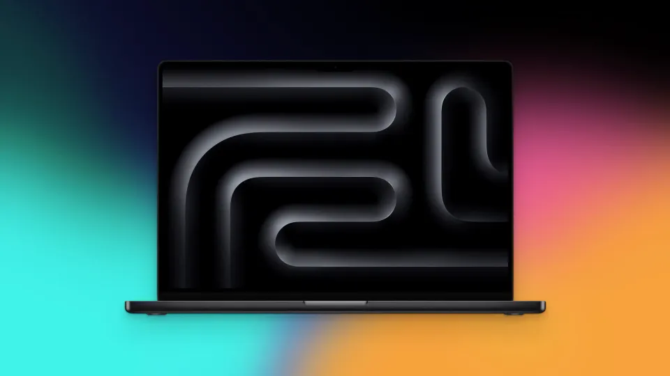 M3 MacBook Pro mock up with gradient background